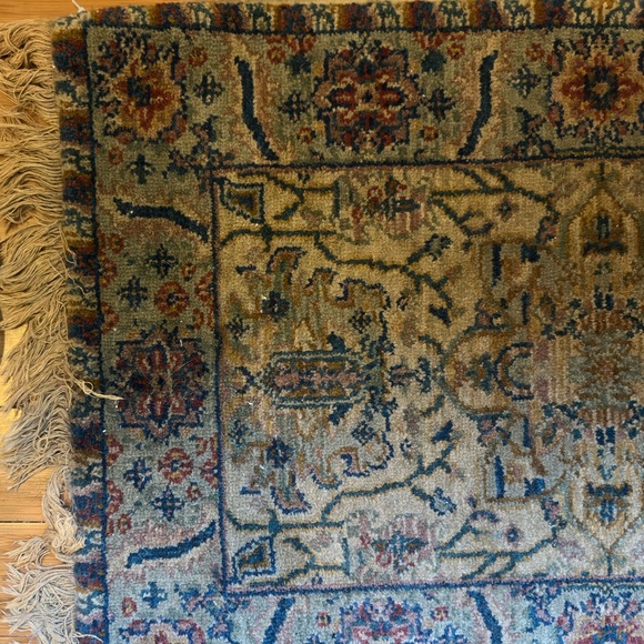 Vintage Mini Persian Wool Fringed Rug / Doormat - Picture 3 of 4